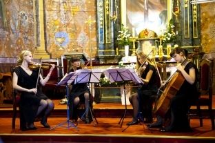 Koncert kwartetu smyczkowego Czortet Quartet w kociele witego Krzya „na Obidowej” w Rdzawce 